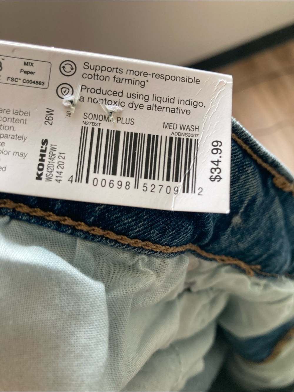 Sonoma high rise straight leg jean casual plus size jean 26W - Picture 17 of 17